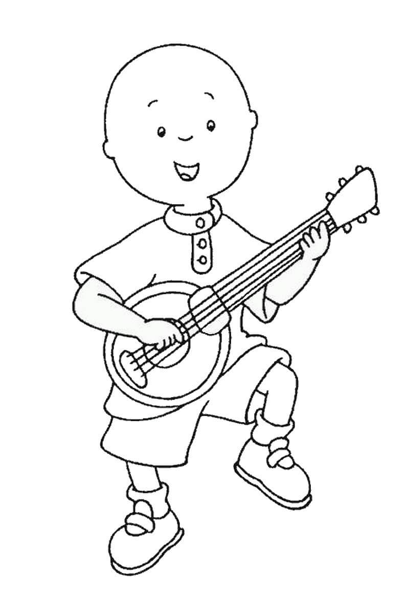 ζωγραφική Caillou Παίζει κιθάρα