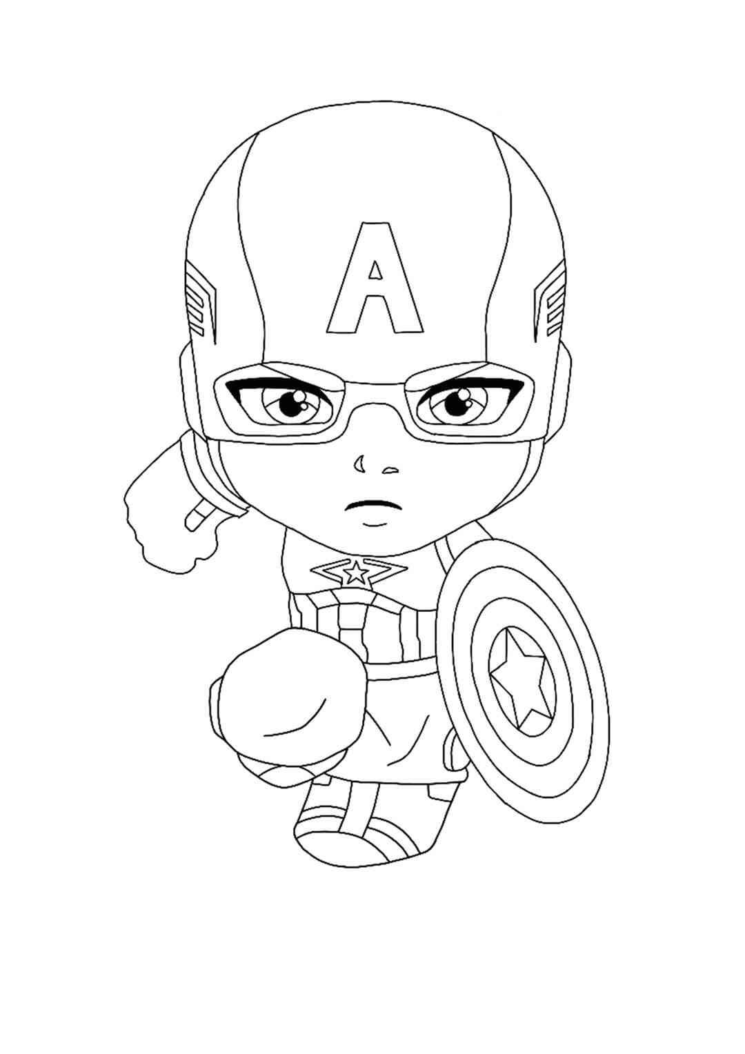 ζωγραφική Chibi Captain America δωρεάν