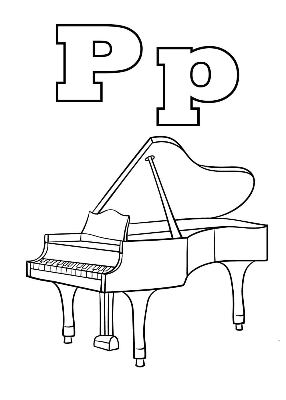 ζωγραφική Γράμμα P και Piano