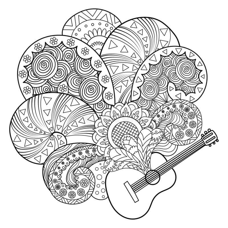 ζωγραφική Κιθάρα Zentangle