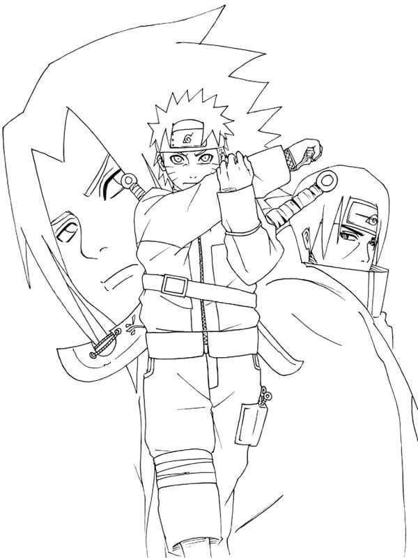 ζωγραφική Naruto, Sasuke και Itachi