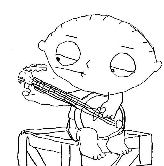 ζωγραφική Ο Stewie παίζει κιθάρα