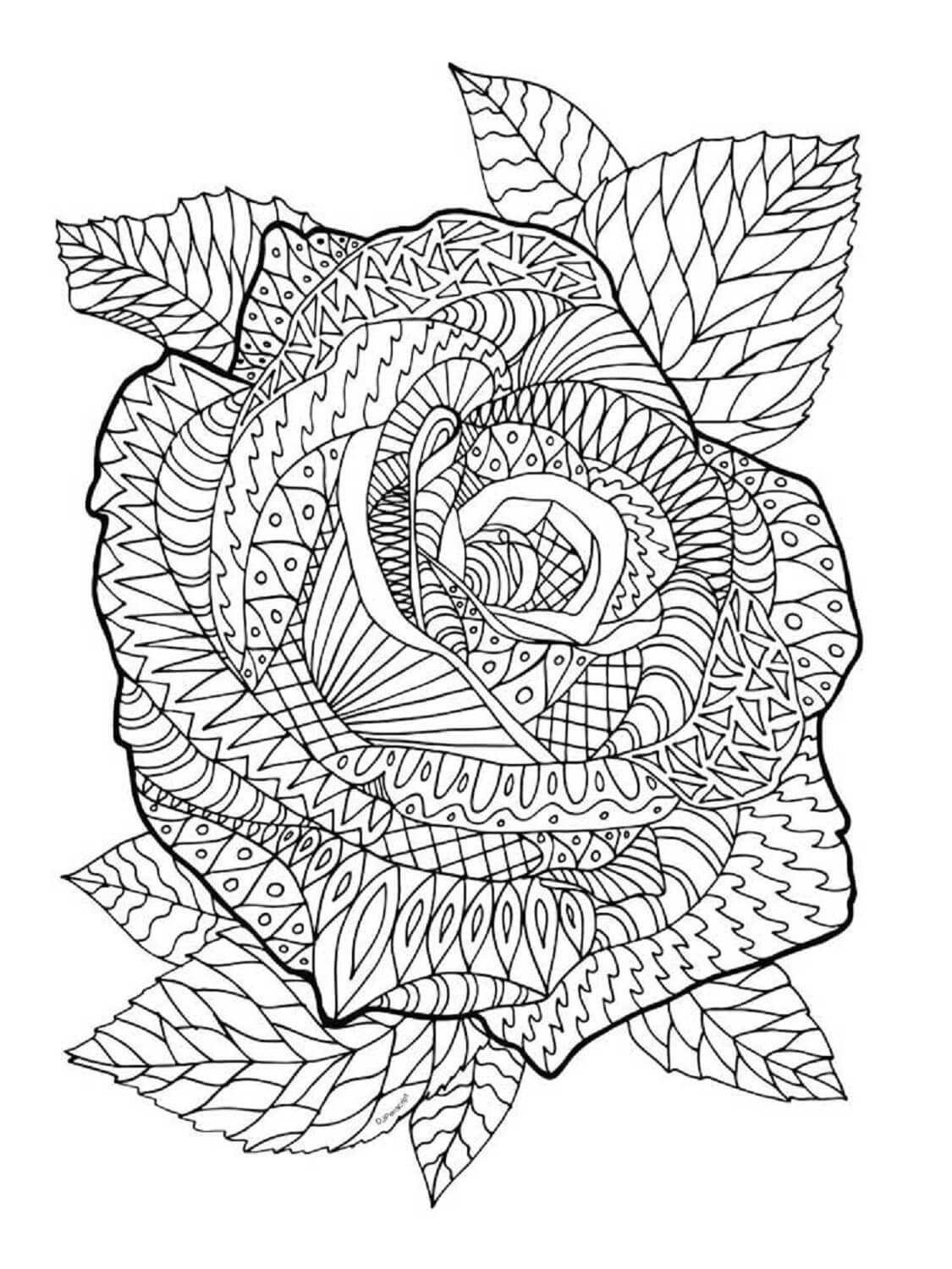 ζωγραφική Τριαντάφυλλο Zentangle