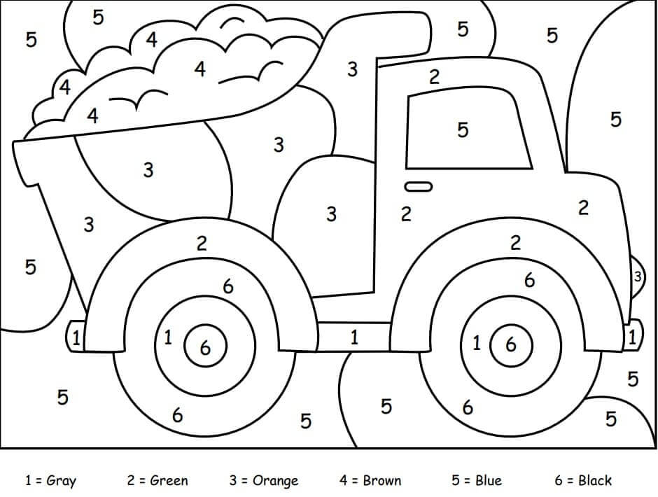 ζωγραφική Simple Truck Color By Number