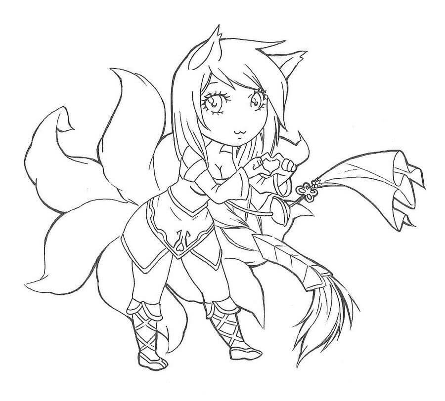 ζωγραφική Chibi Ahri δωρεάν