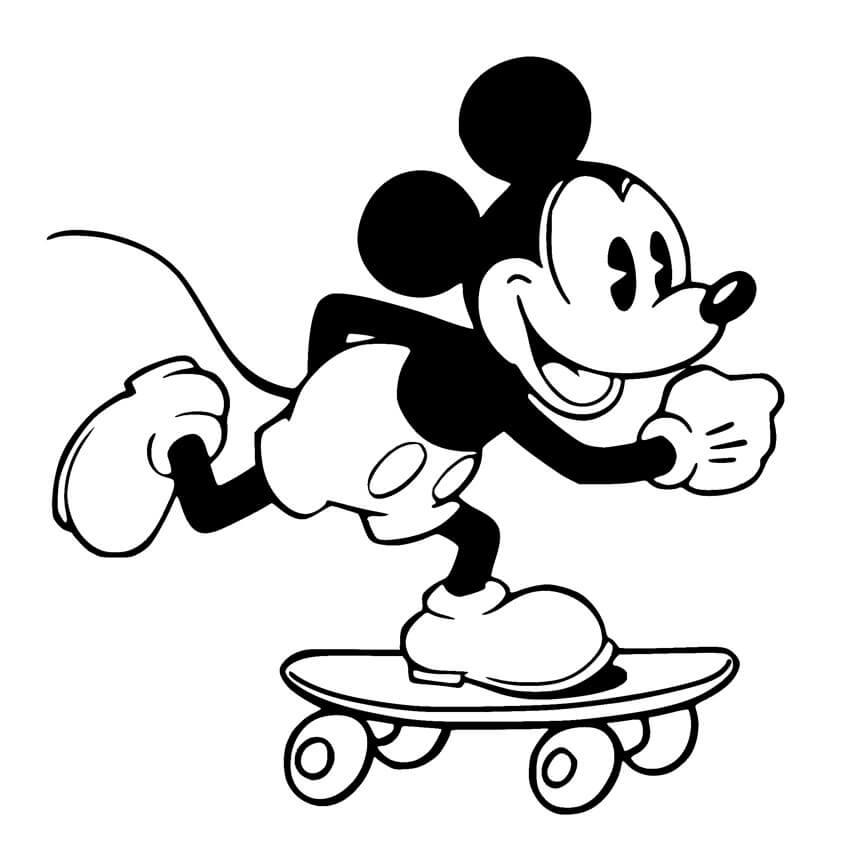 ζωγραφική Ο Μίκυ Μάους παίζει skateboard
