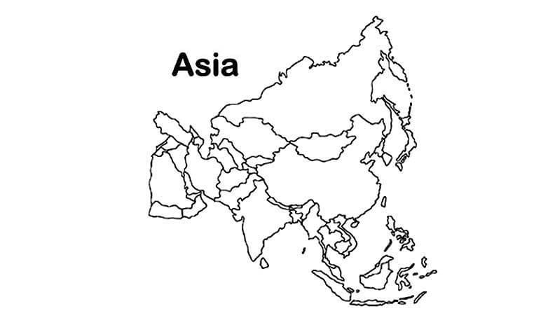 ζωγραφική Asia Map