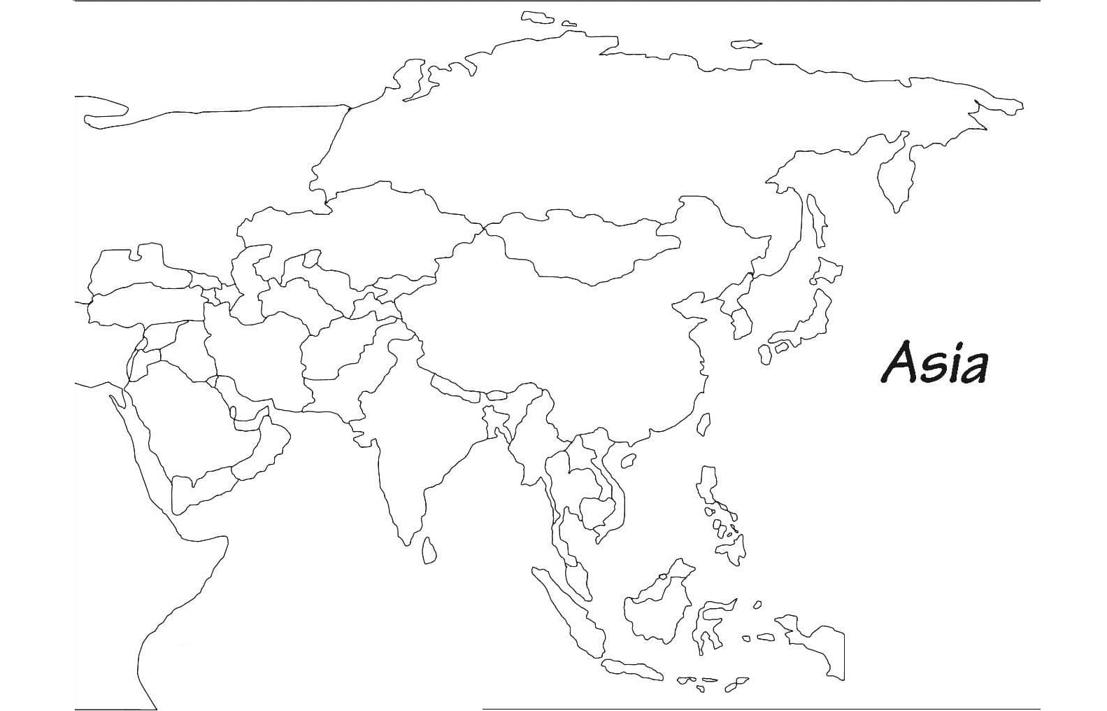 ζωγραφική Asia Map Outline