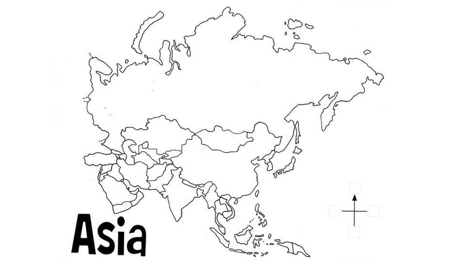 ζωγραφική Asia map for Students
