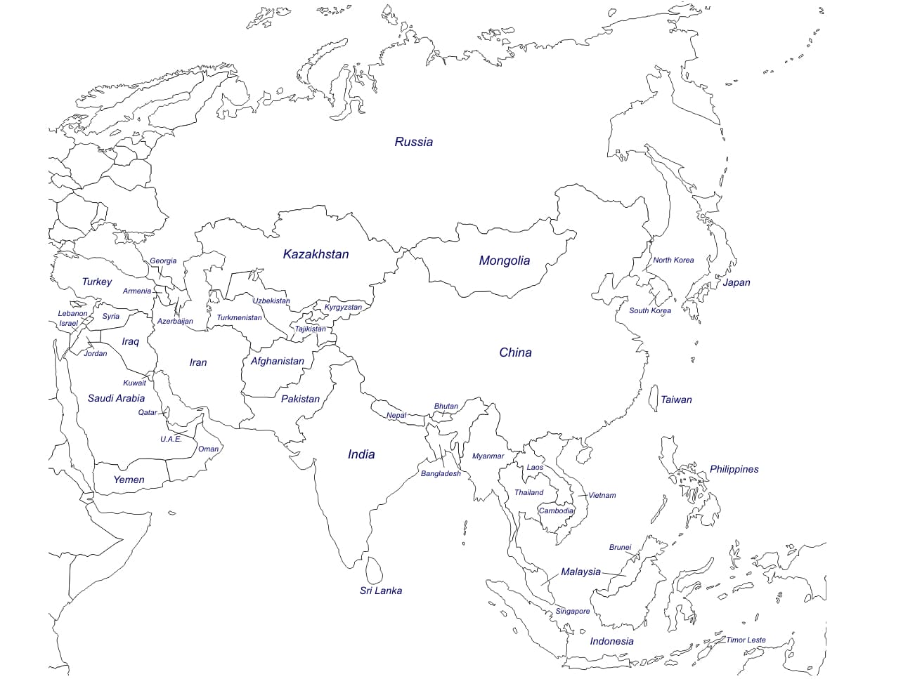 ζωγραφική Asia Map HD