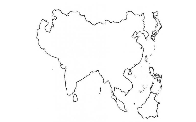 ζωγραφική Blank Asia Map