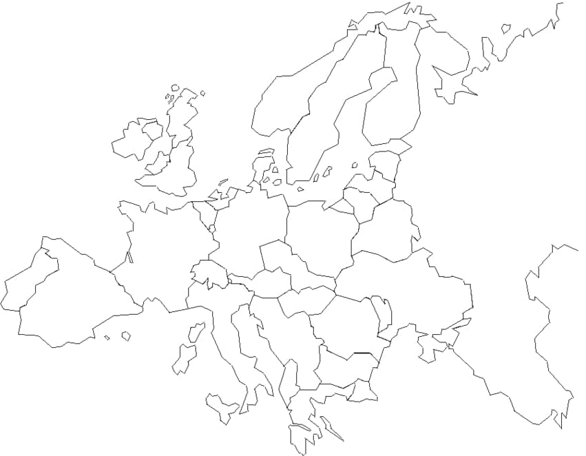 ζωγραφική Blank Europe Map Outline