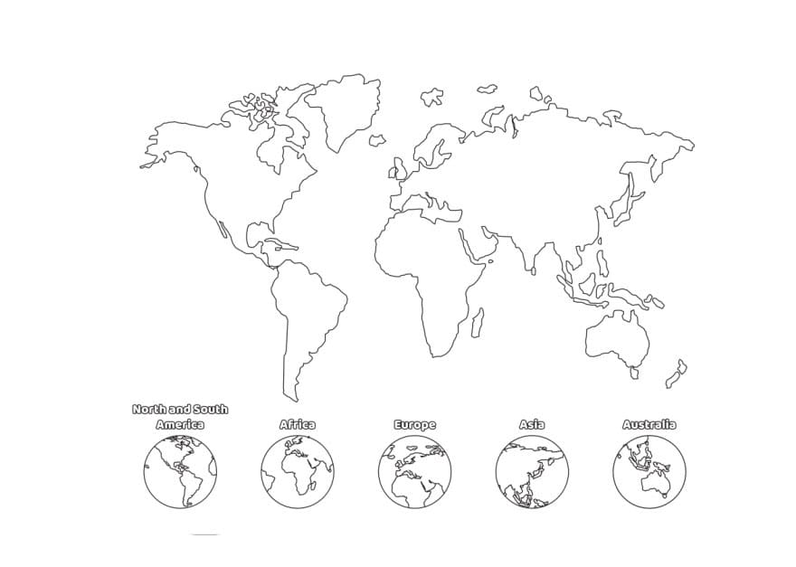 ζωγραφική Blank World Map Outline