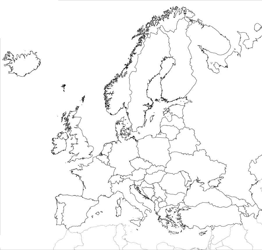 ζωγραφική Europe Map for Students