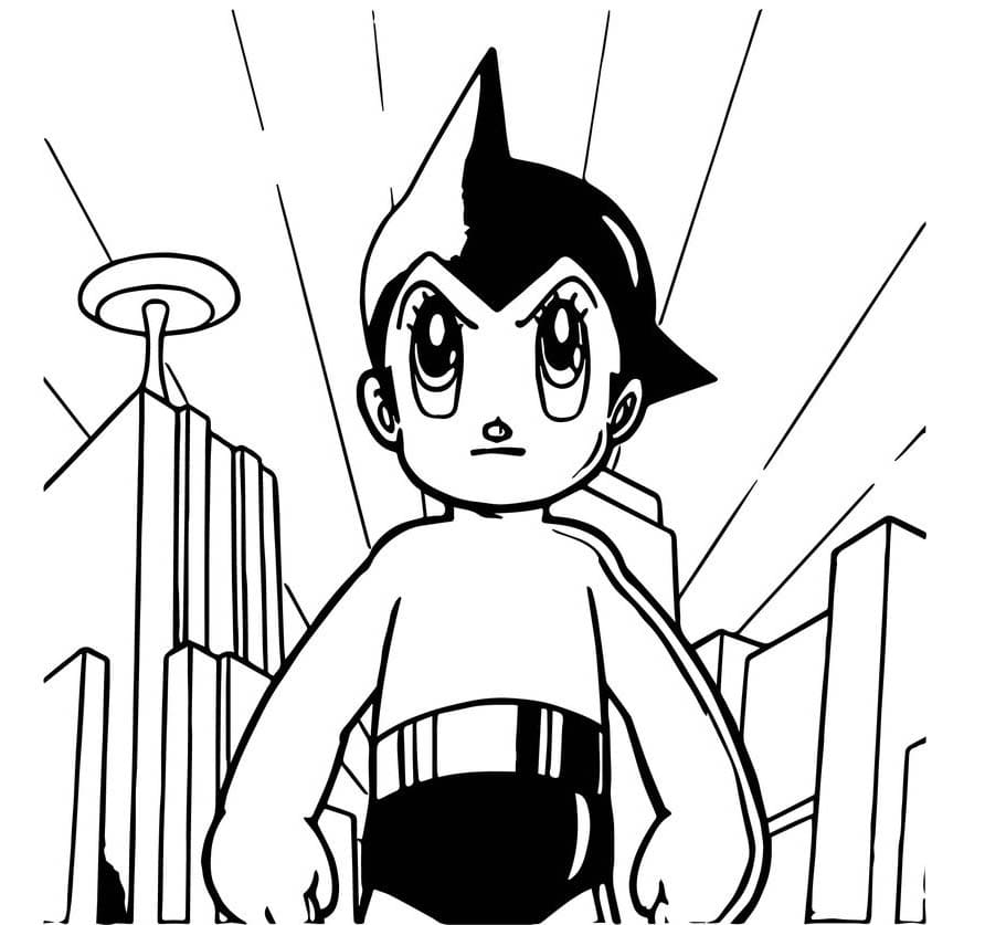 ζωγραφική Astro Boy στην πόλη