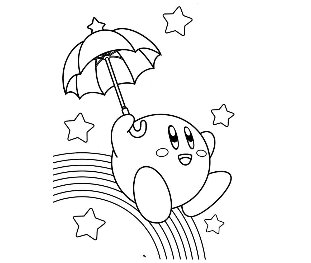 ζωγραφική Kirby με την ομπρέλα