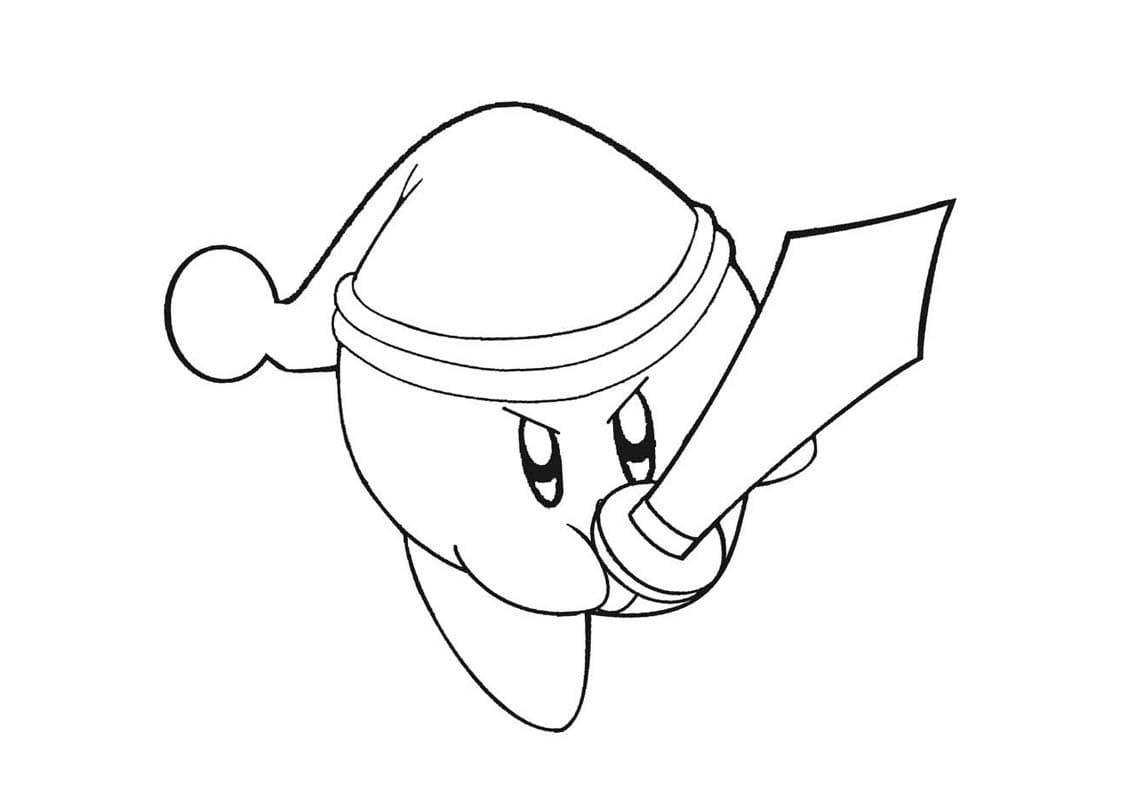 ζωγραφική Kirby με το σπαθί