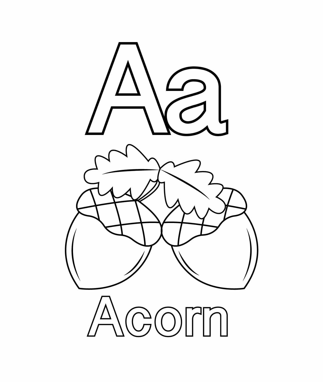 ζωγραφική Το γράμμα Α είναι για το Acorn