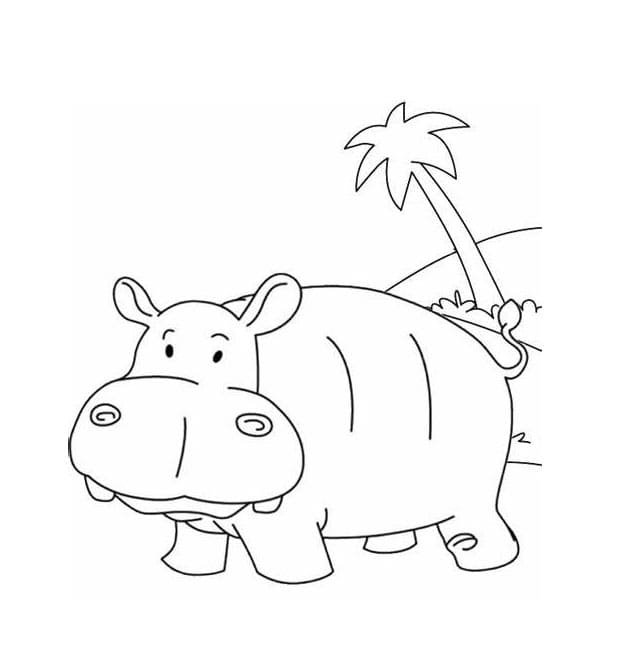 ζωγραφική Free Hippo Outline