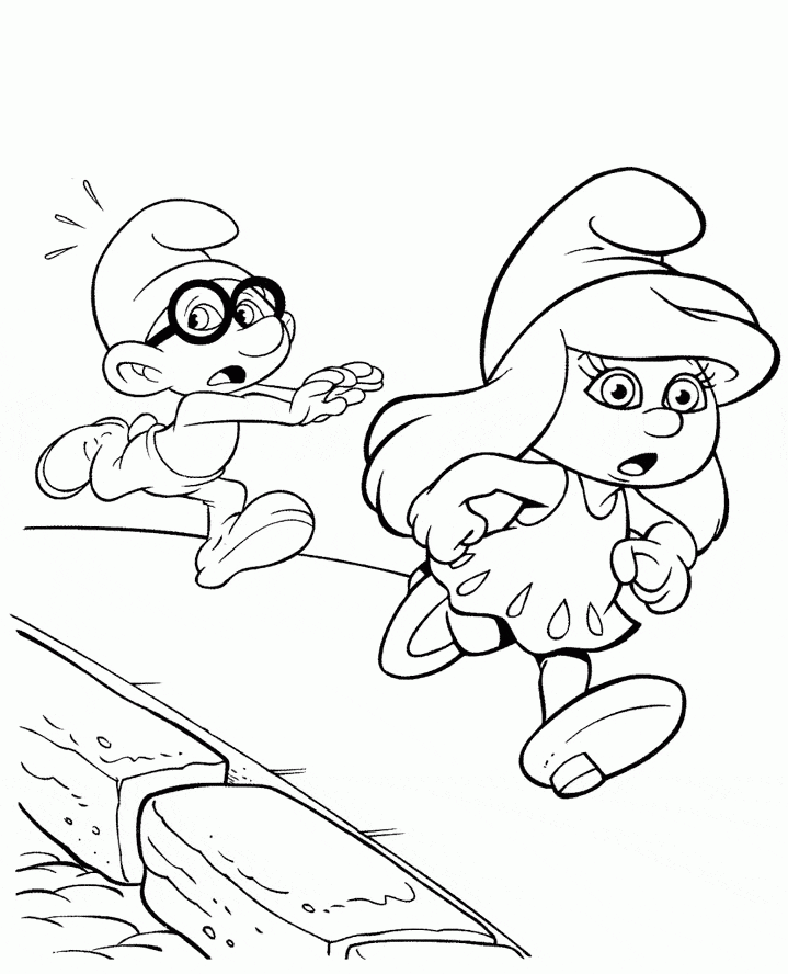 ζωγραφική The Smurfs Running