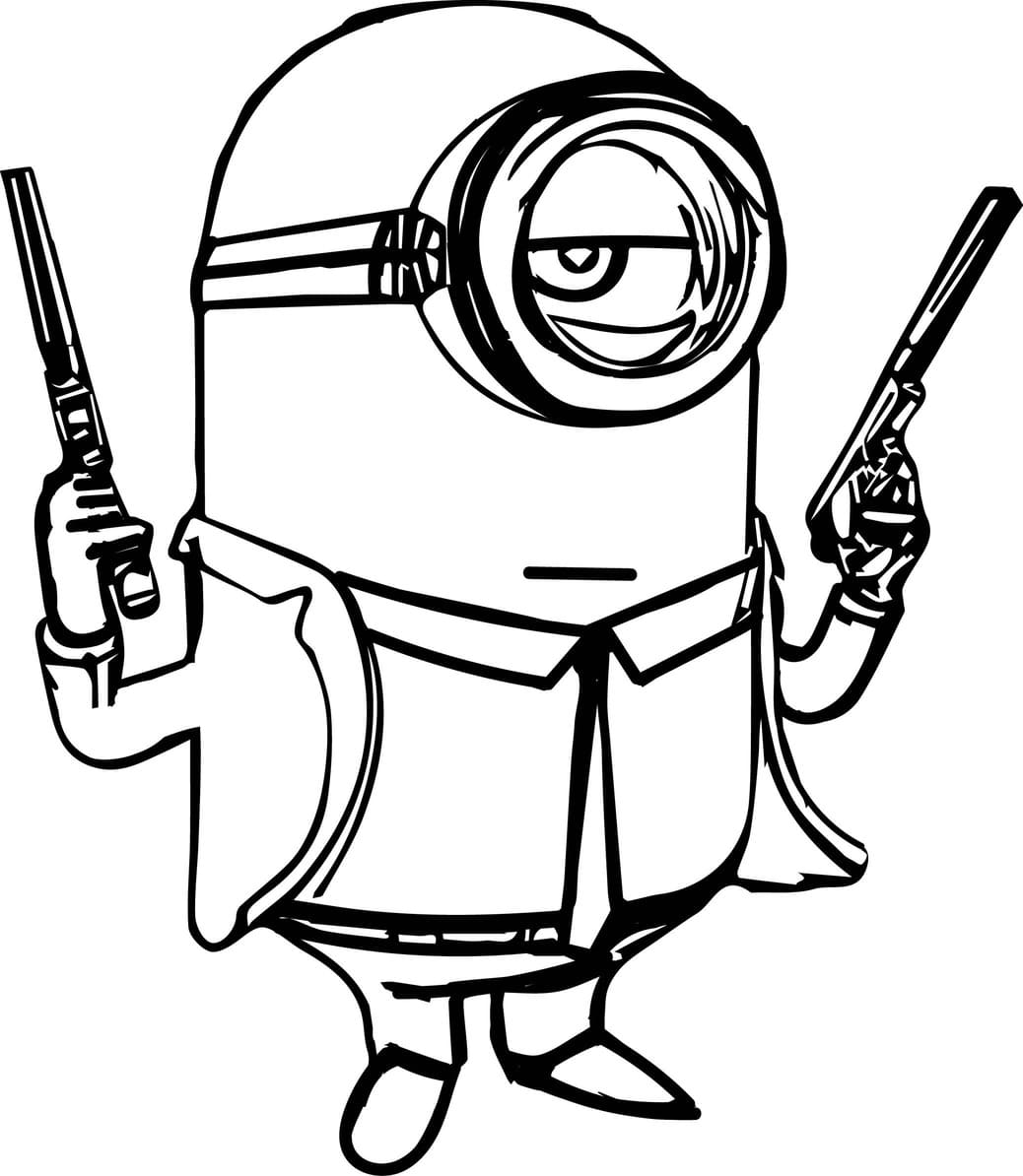 ζωγραφική Minions που κρατούν όπλα