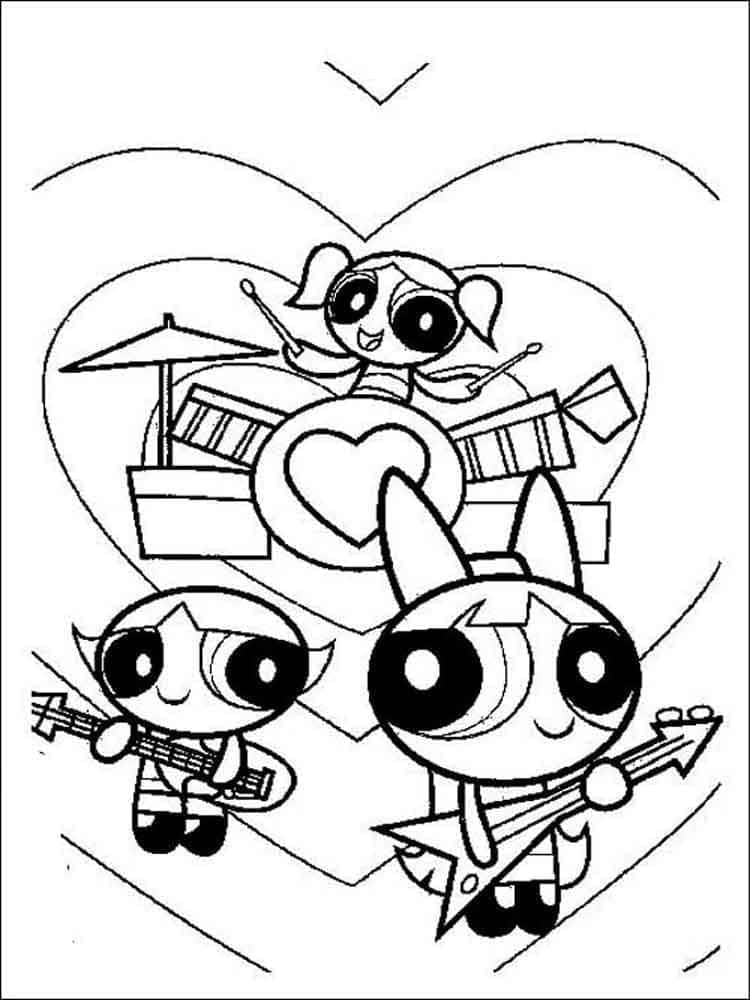 ζωγραφική Powerpuff Girls γραμμή τέχνης εκτυπώσιμο