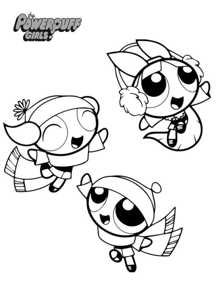 ζωγραφική Powerpuff Girls το χειμώνα