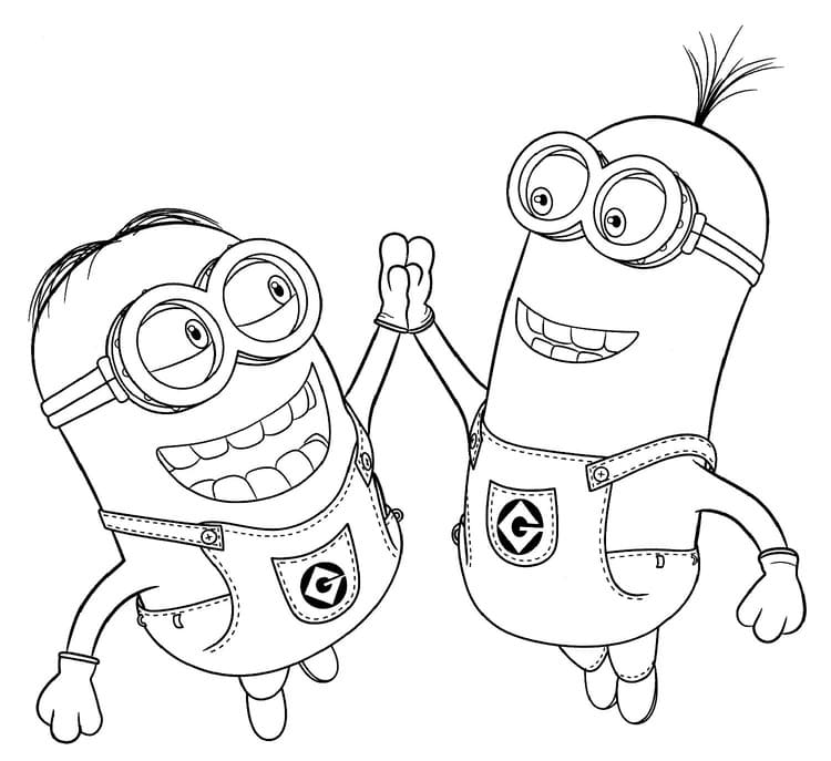 ζωγραφική Τα Minions χτυπούσαν τα χέρια τους και γέλασαν