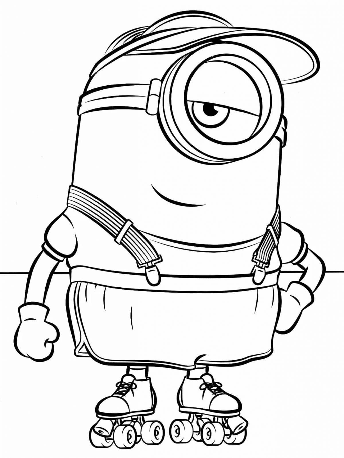 ζωγραφική Τα Minions γλιστρούν στο δρόμο
