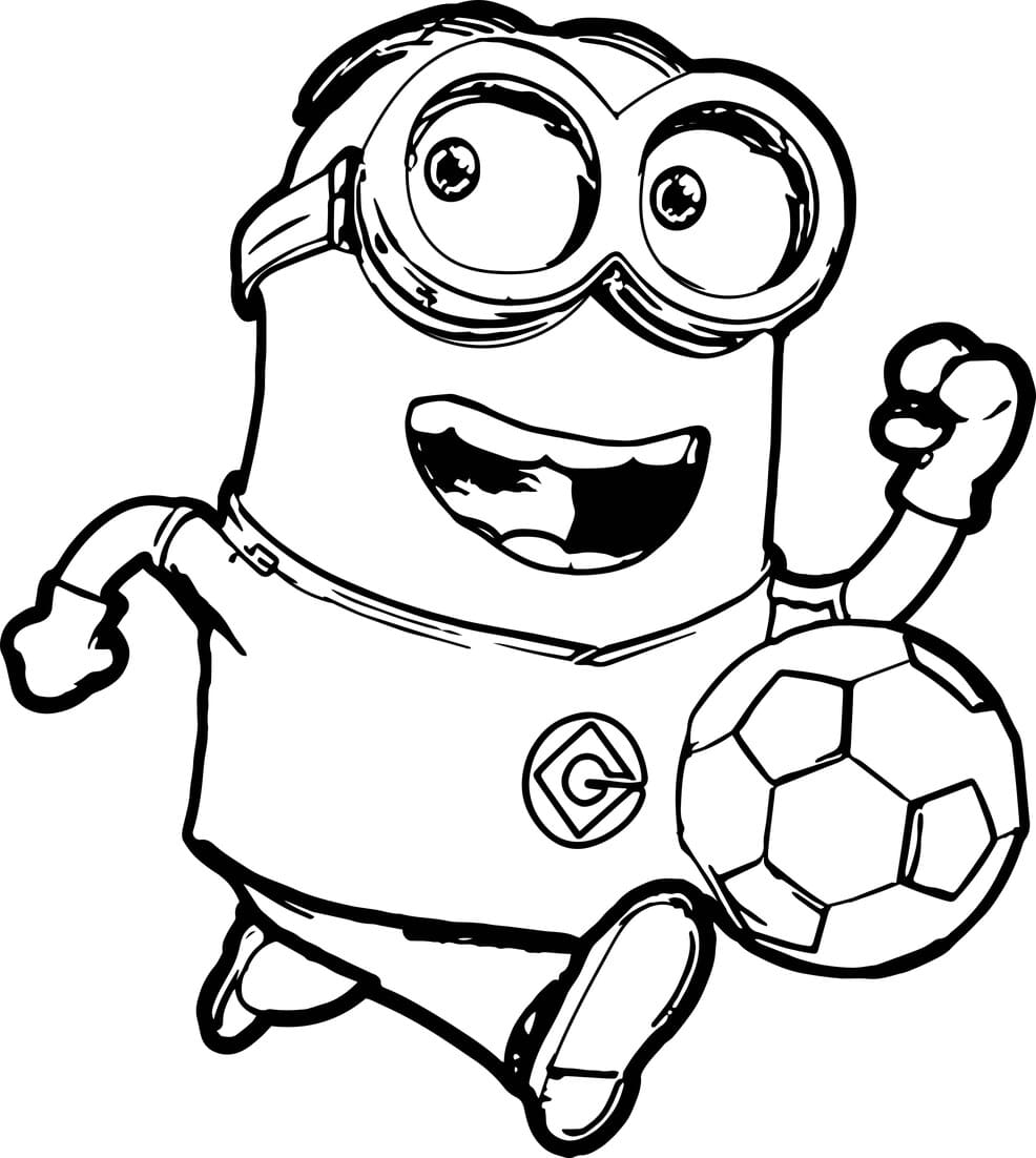 ζωγραφική Τα Minions παίζουν ποδόσφαιρο