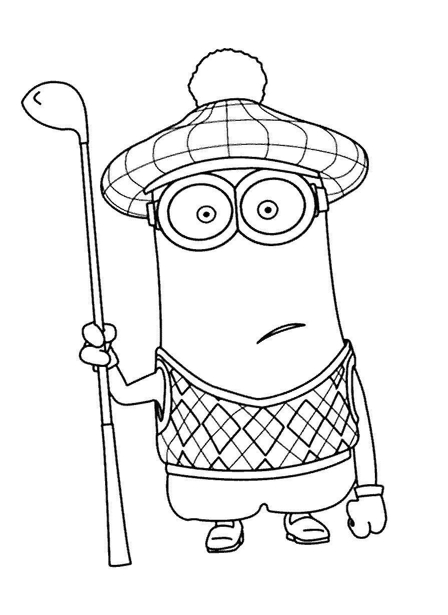 ζωγραφική Τα Minions πάνε γκολφ