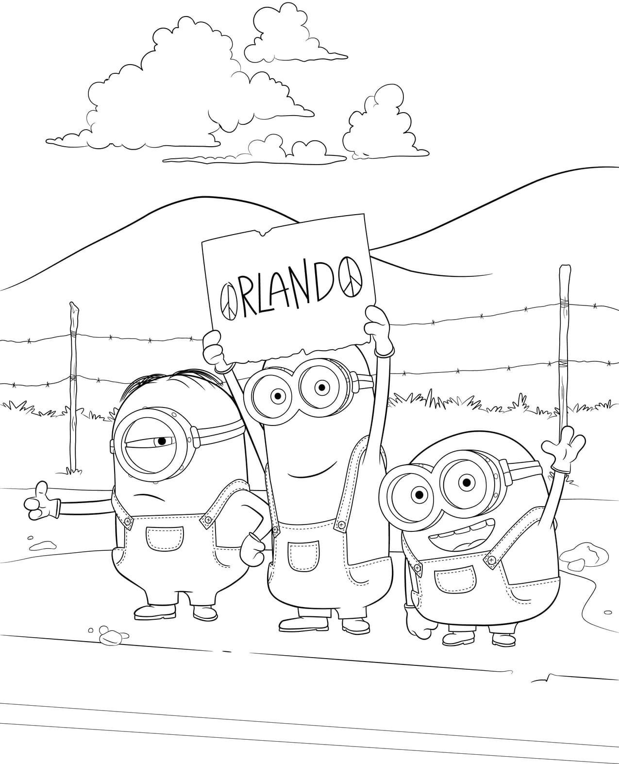 ζωγραφική Τα Minions ζητούν μια βόλτα