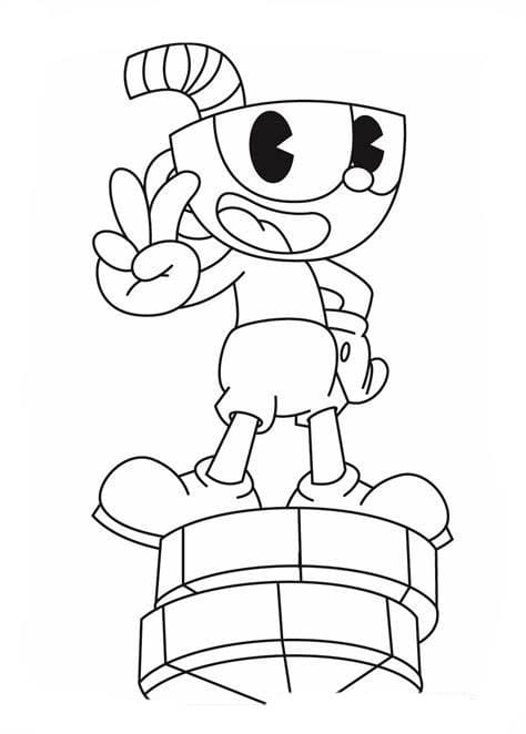 ζωγραφική Χαρούμενη εικόνα Cuphead
