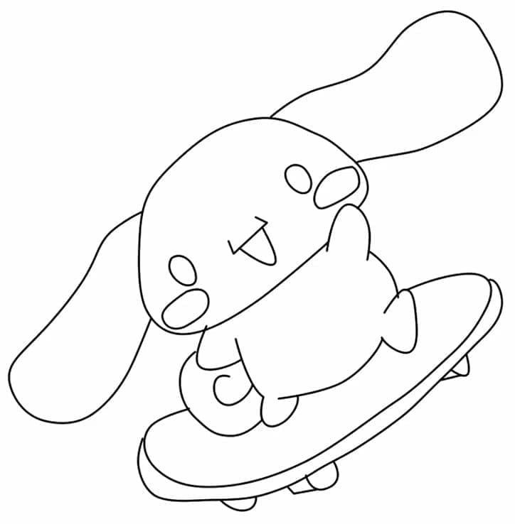 ζωγραφική Cinnamoroll σε ένα skateboard