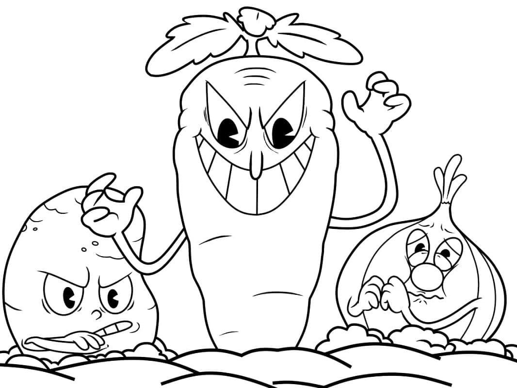 ζωγραφική Cuphead δωρεάν γραμμή τέχνης
