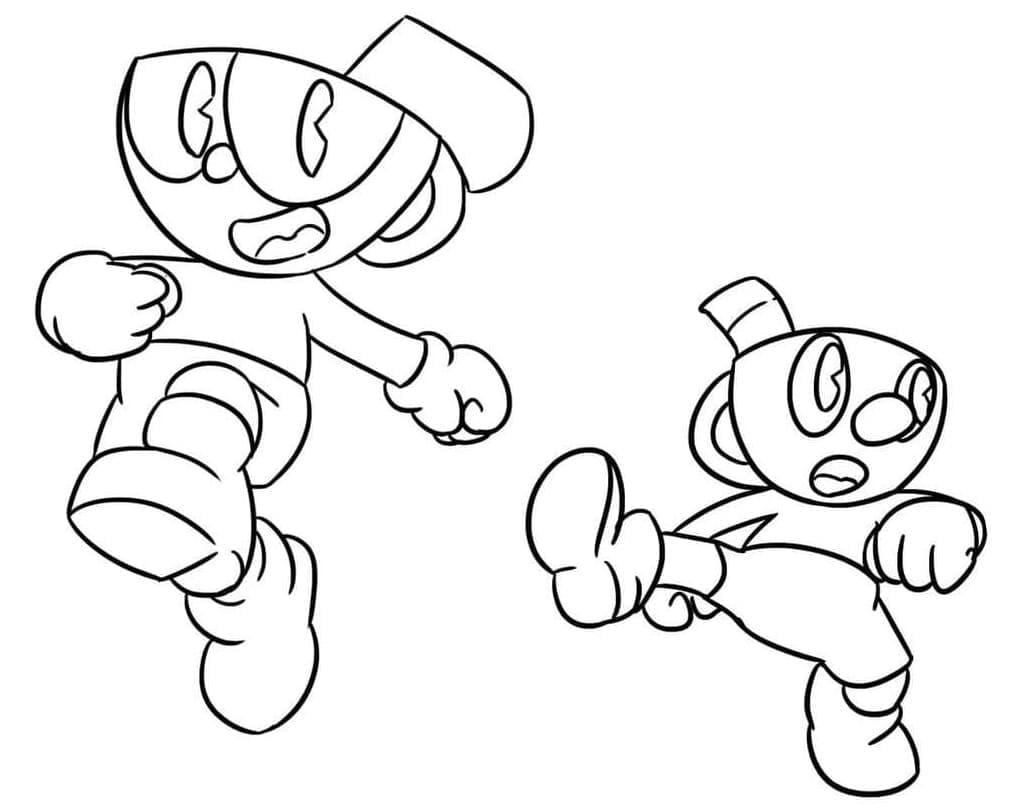 ζωγραφική Cuphead με Mugman