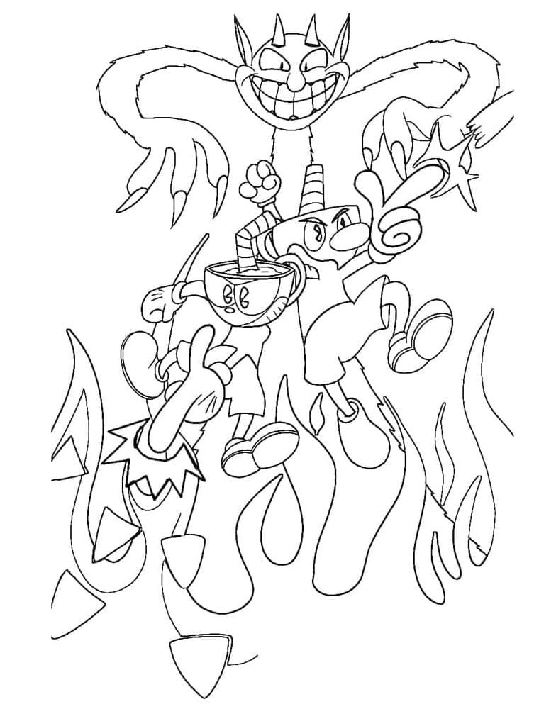 ζωγραφική Cuphead, Mugman και The Devil