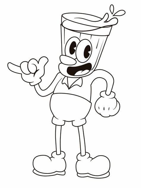 ζωγραφική Δωρεάν περίγραμμα Cuphead