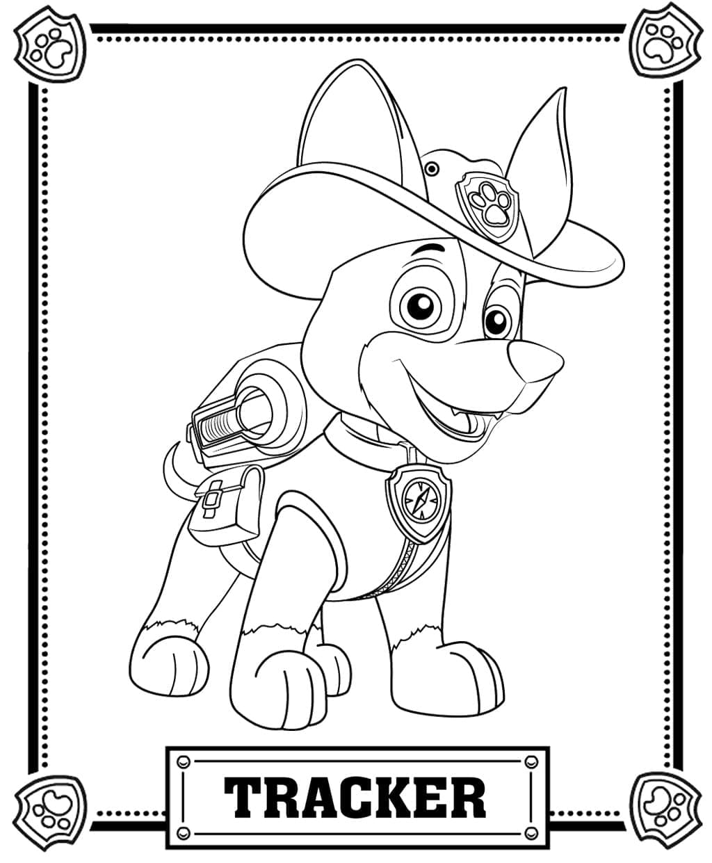 ζωγραφική Ευτυχισμένος Tracker Paw Patrol