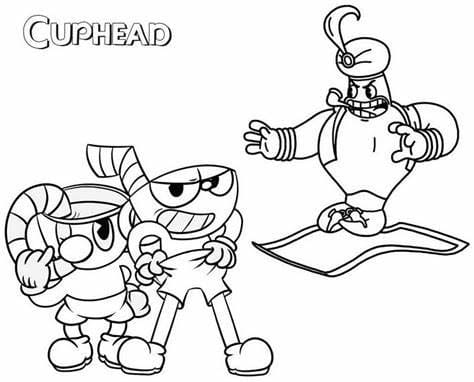 ζωγραφική Εκτύπωση περίγραμμα Cuphead