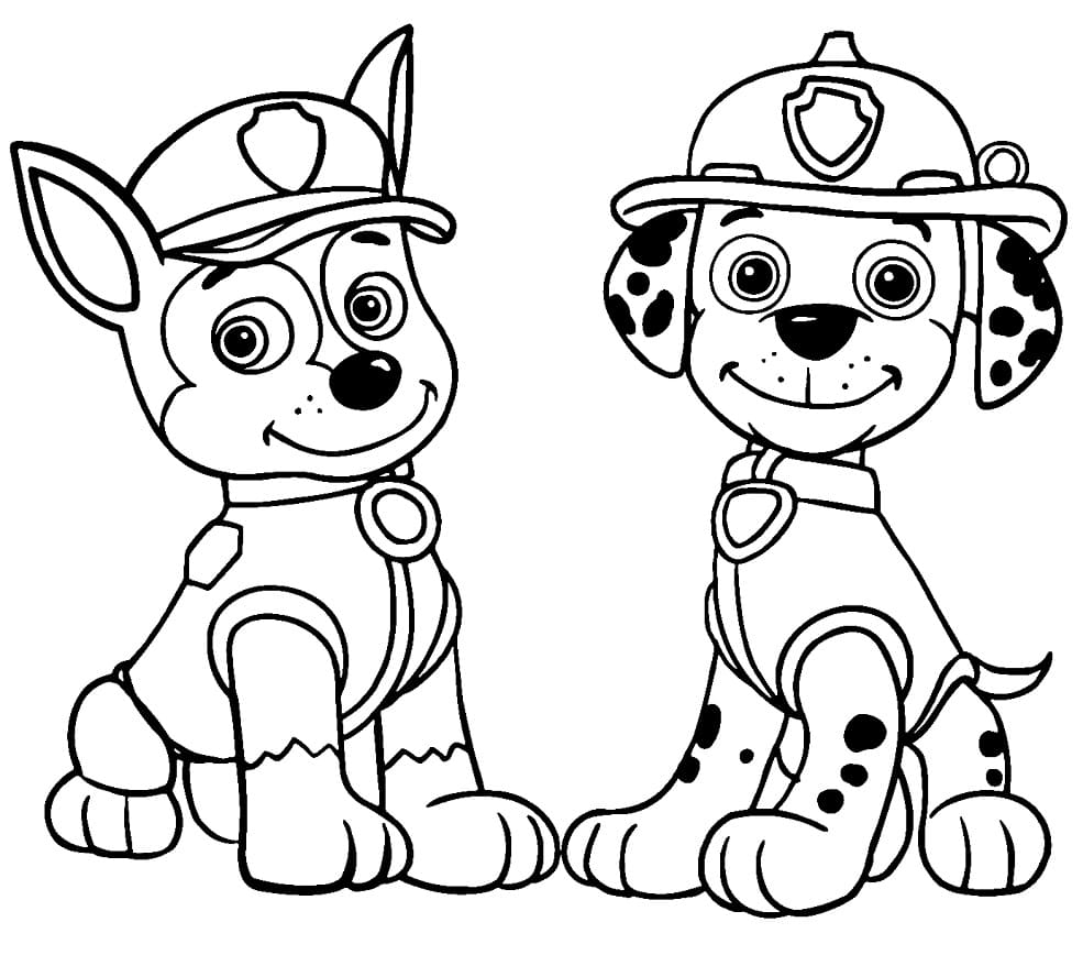 ζωγραφική Κυνηγητό και Μάρσαλ Paw Patrol