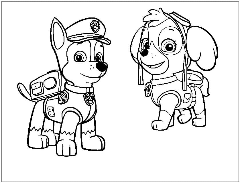 ζωγραφική Κυνηγητό και Skye Paw Patrol