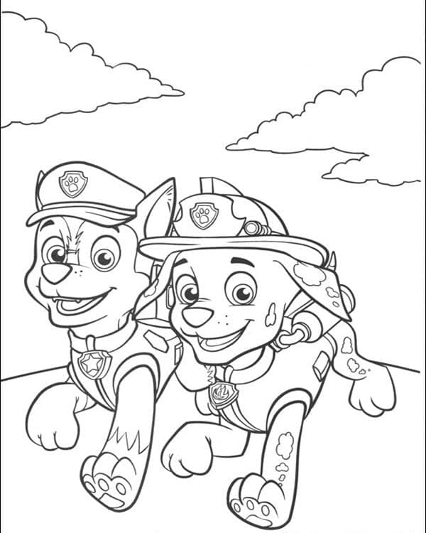 ζωγραφική Marshall και Chase Paw Patrol