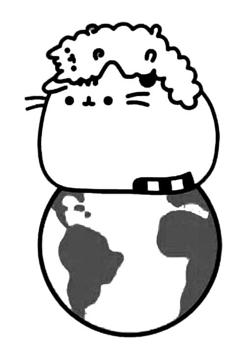 ζωγραφική Pusheen στη Γη