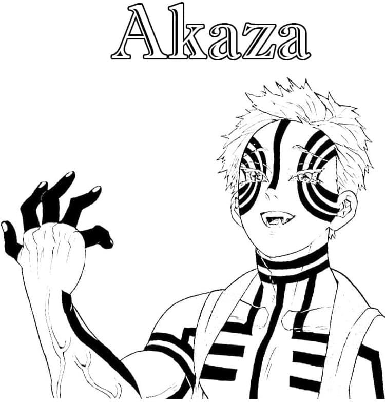 ζωγραφική Akaza Demon Slayer