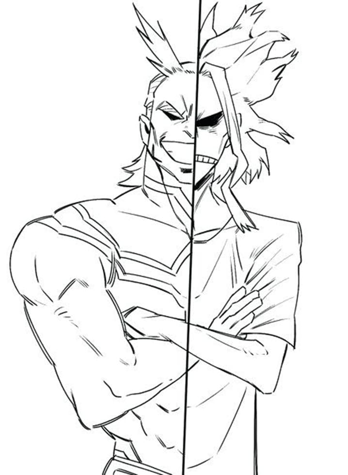 ζωγραφική All Might από το My Hero Academia