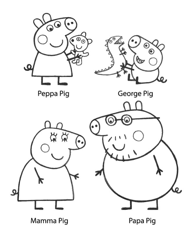 ζωγραφική Εκτυπώσιμη οικογένεια Peppa Pig