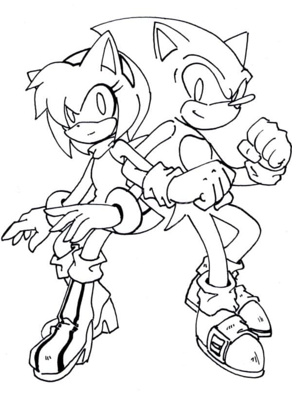 ζωγραφική Η Amy Rose με τον Sonic