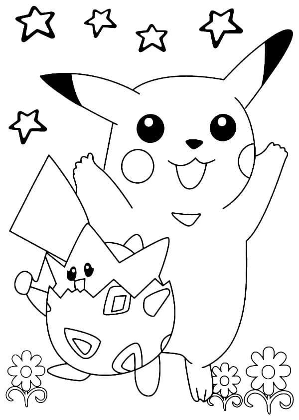 ζωγραφική Pikachu και Togepi