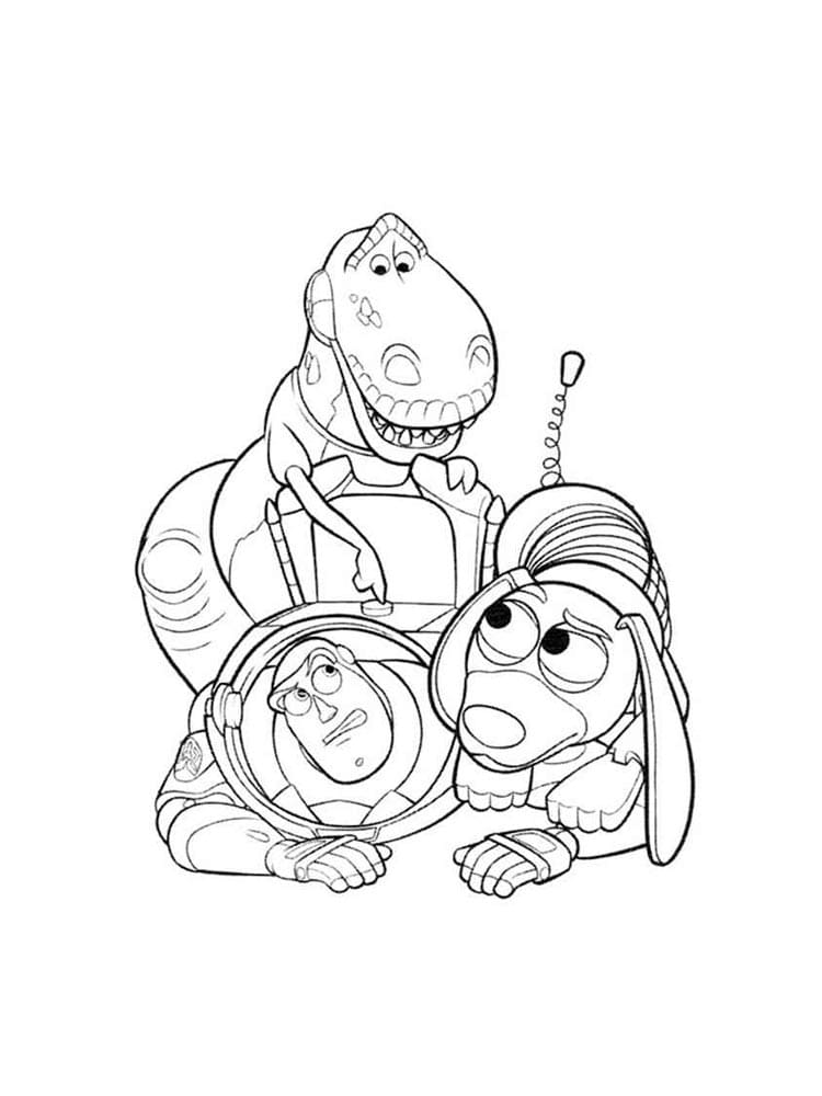 ζωγραφική Rex με Buzz Lightyear και Slinky Dog